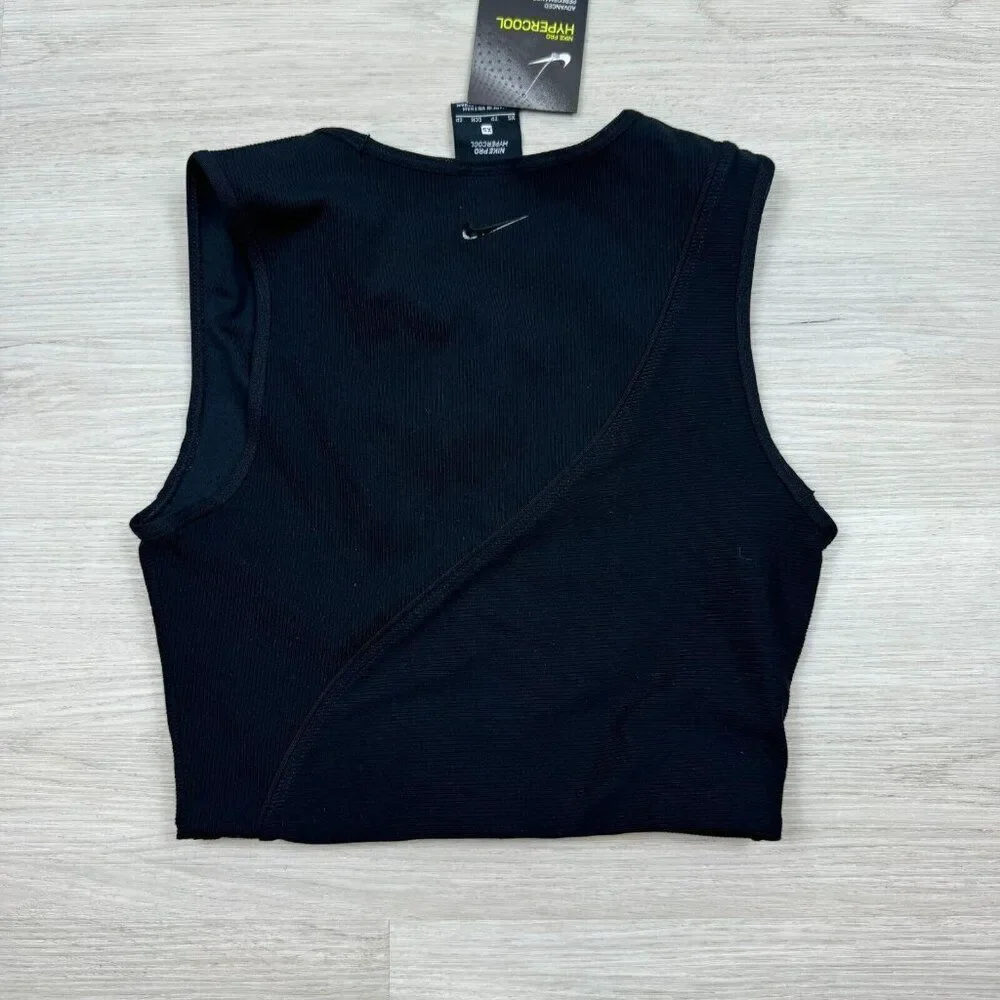 Nike Pro Hypercool Performance Cropped Top Womens Small Black‎ CN9841 010 NEW